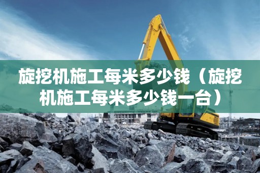 南京旋挖钻机培训学校，旋挖机施工每米多少钱（旋挖机施工每米多少钱一台）插图